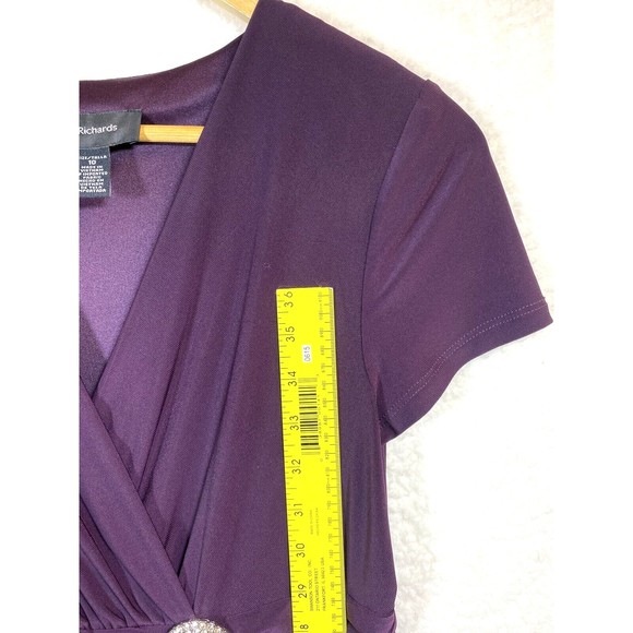 R&M Richards Dress Womens Sz 10 Midi Formal Dark Purple‎  Rhinestone Front - Picture 8 of 11